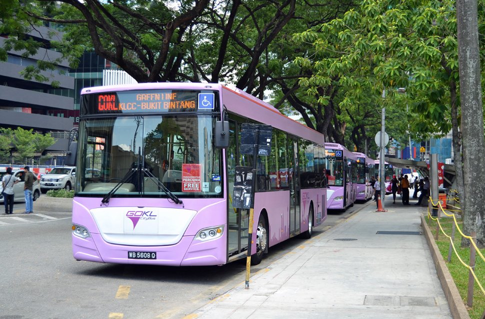 Kuala Lumpur Guide - Go KL City Bus with lilac color in Kuala Lumpur.